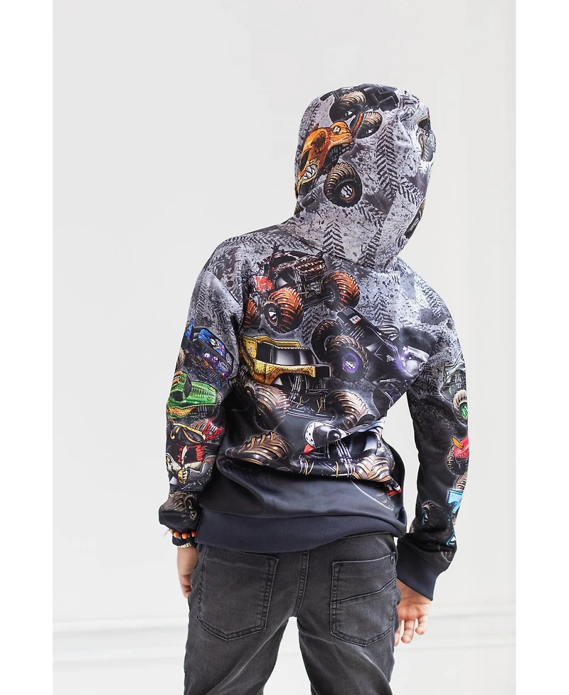 Monster Jam Zombie Grave Digger Megalodon Fleece Pullover Hoodie Toddler| Child Boys