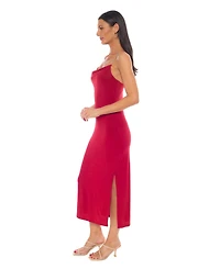 Bebe Women's Jersey Cowl Maxi with Rhinestone Strap