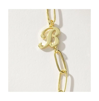 14k Gold-Plated Cursive Initial Necklace