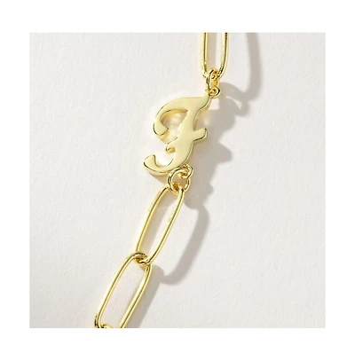 14k Gold-Plated Cursive Initial Necklace