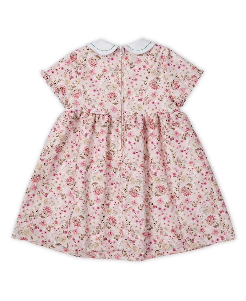 Florence Eiseman Little Girls Floral Dress With Embroidered Collar