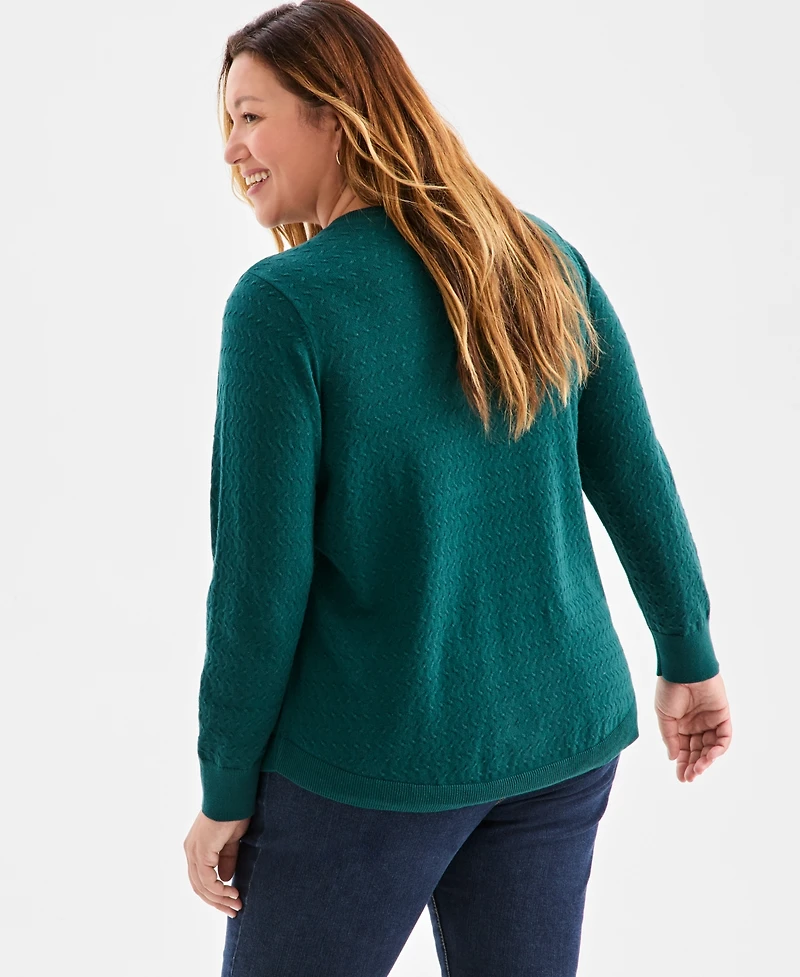 Style & Co Plus Solid Crewneck Sweater, Macy's Exclusive