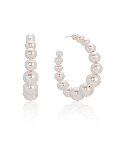 Ettika Cultured Pearl Bubble Hoops Earrings
