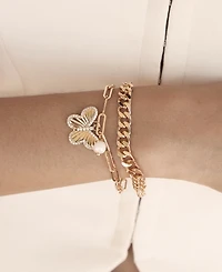 Ettika Butterfly Charm Chain Bracelet Sets