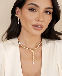Ettika Liquid Luxe Cultured Pearl Earrings