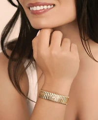 Ettika Ribbed Crystal Statement Cuff