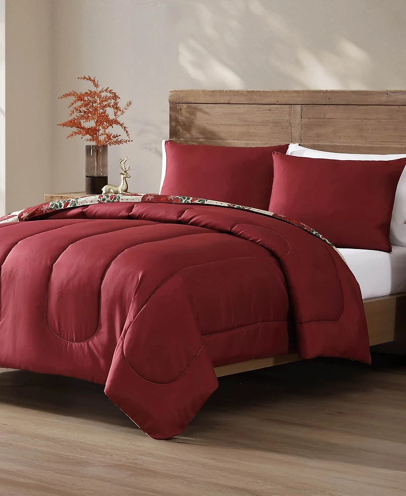 Hallmart Collectibles Cardinal Patchwork 3-Pc. Comforter Set