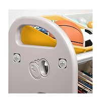 Cesicia Kids Toy Storage Organizer with 6 Bins, Multi-functional Nursery Organizer Kids Furniture Set Toy Storage Cabinet Unit