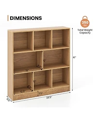 Slickblue Kids 8-Cube Storage Bookcase – Freestanding Organizer Shelf for Playroom, Nursery