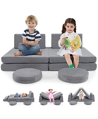 Slickblue Kids Modular Foam Play Couch Set of 6 – Soft Climbing and Seating Furniture with Washable Covers