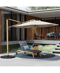 Mondawe Cantilever Umbrella w/ 360° Rotation & 45° Tilt,UPF50+ Waterproof Canopy,All-Aluminum Frame