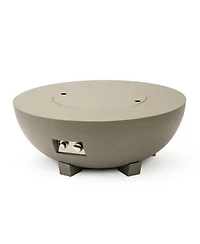 Mondawe 36 Inch Grey Round Iron Fire Pit Table,Adjustable Flame Multi Functional Tabl