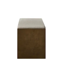 Streamdale Furniture 40" Linen Bench with Shoe Rack & Removable Cushion