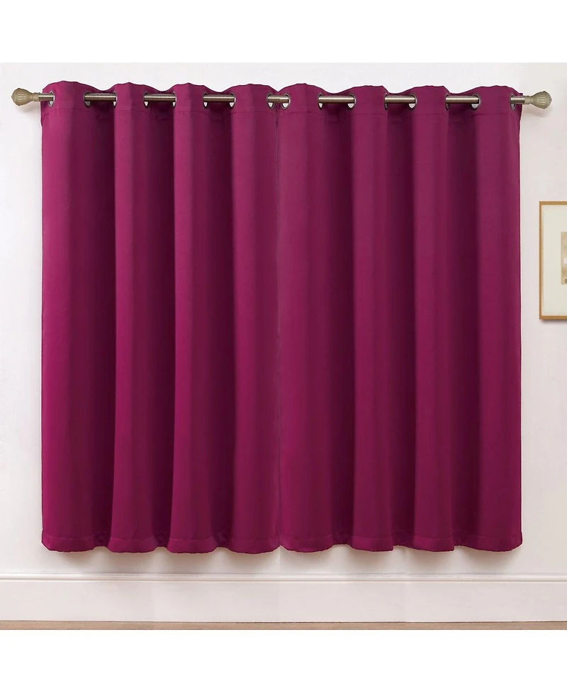 Kate Aurora Set of 2 Thermal Room Darkening Grommet Top Curtains For Small Windows