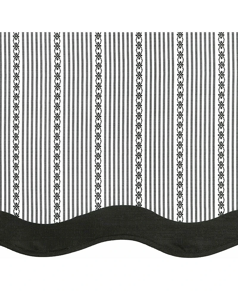 Kate Aurora Living Country Farmhouse Striped Window Valance Curtain Treatments - 58 in. W x 14 L, Burgundy