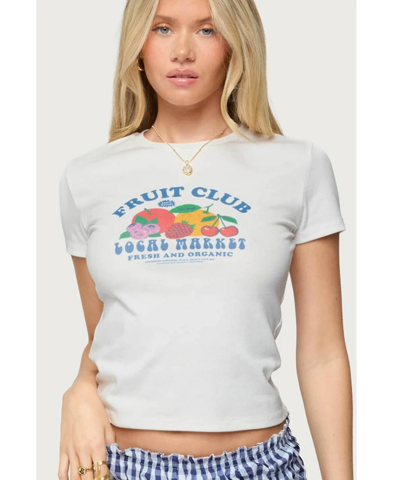 Edikted Women's Fruit Club Graphic T Shirt