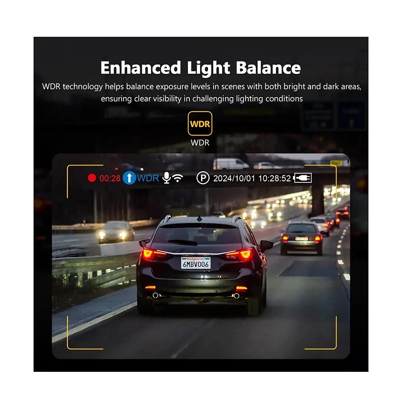 Z-edge Dual Dash Cam 2K Front + 1080P Rear, Gps & Wi Fi, 2.7″ Lcd, Night Vision, Wdr, G Sensor, Loop Recording, Parking Mode, Wide-Angle Lens,