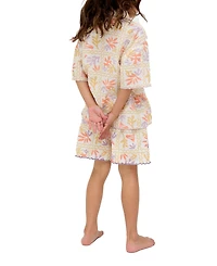 Raffya Kids Gilly Scalloped Edge Matisse Print Shorts