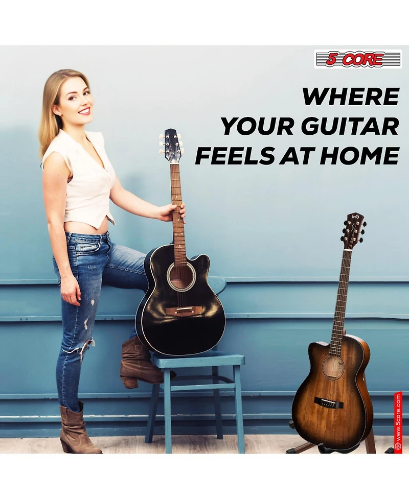 5Core Guitar Stand 2 Pack A Shape Foam Arm Rubber Pad for Acoustic Electric Bass