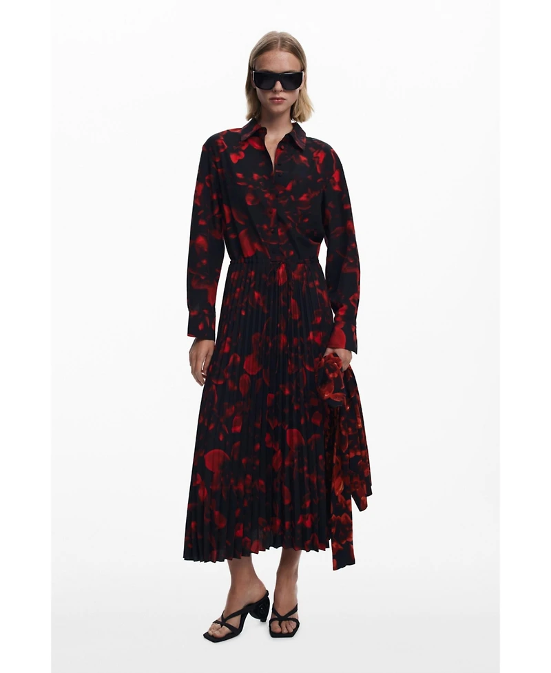Desigual Women's Pleated shirt dress