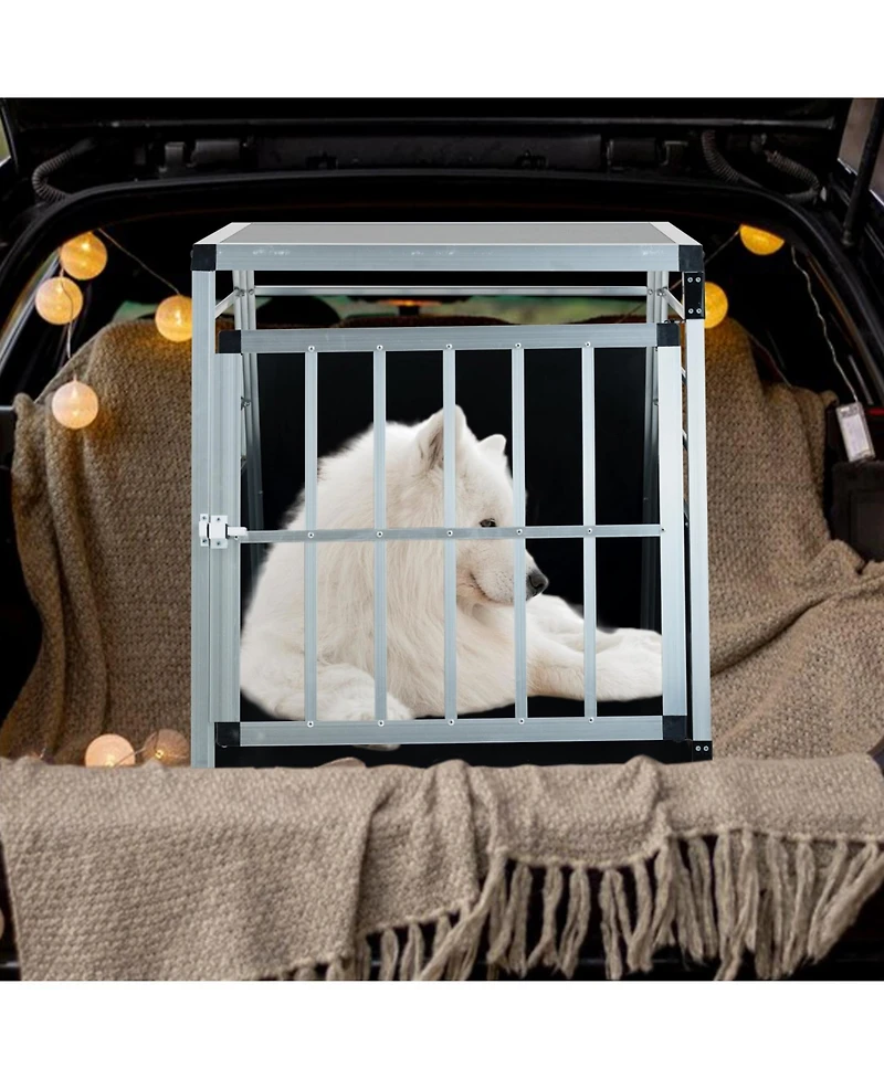 Streamdale Furniture Aluminum Pet Transport Box - 35x25x27in Black/Silver