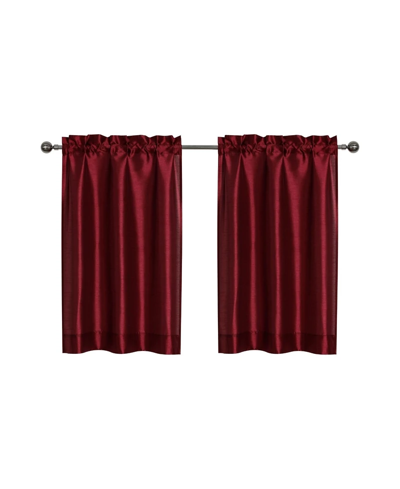 Kate Aurora Parisian Living Complete 3 Piece Lightweight Sheer Cafe Kitchen Curtain Tier & Valance Set