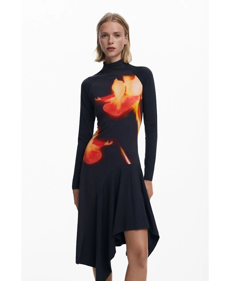 Desigual Women's Asymmetric fitted dress