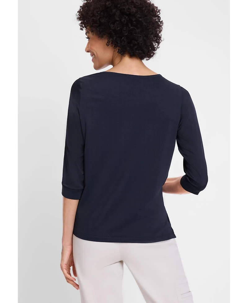 Olsen Women's Sateen Effect Solid Top