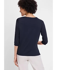 Olsen Women's Sateen Effect Solid Top