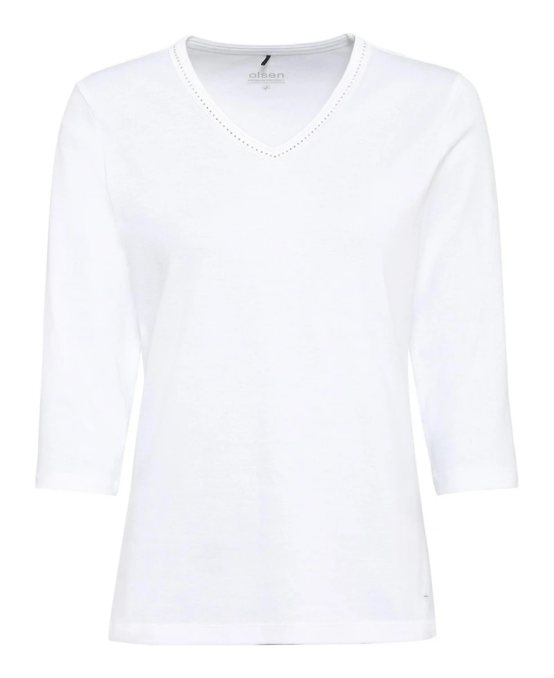 Olsen Women's Embellished V-Neckline T-Shirt