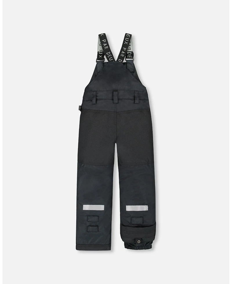Deux par Kids Unisex Solid Play Overall Snow Bib Black