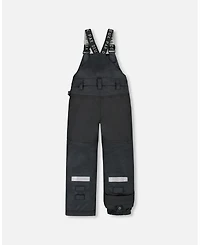 Deux par Kids Unisex Solid Play Overall Snow Bib Black