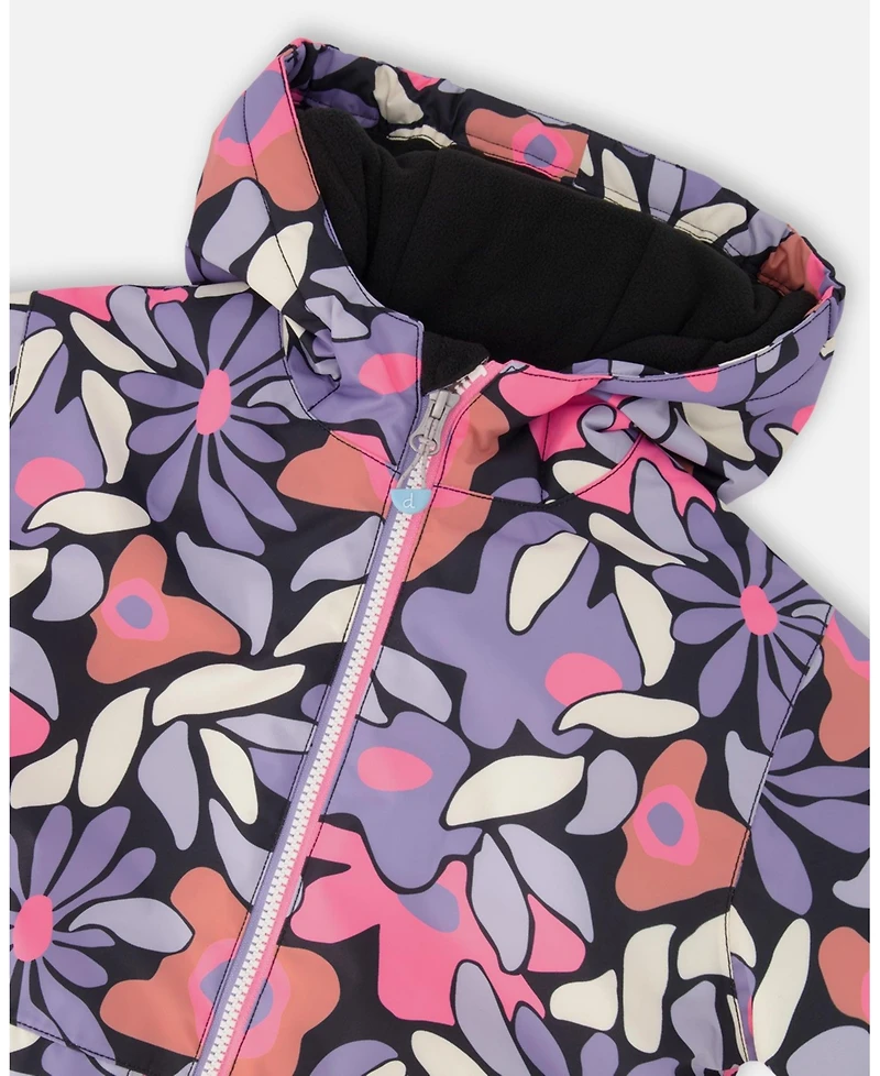 Deux par Girl Two-Piece Chill Outerwear Set with Light Insulation Purple Gray - Child