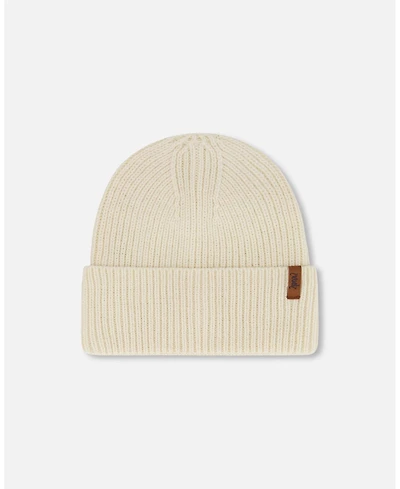 Deux par Kids Unisex Mid-Season Knit Hat Off-White - Toddler|Child