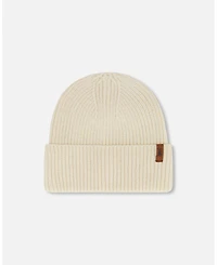 Deux par Kids Unisex Mid-Season Knit Hat Off-White - Toddler|Child