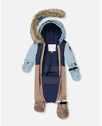 Deux par Baby Boys One-Piece Play Snowsuit Designed for Car Seat Taupe - Baby|Toddler