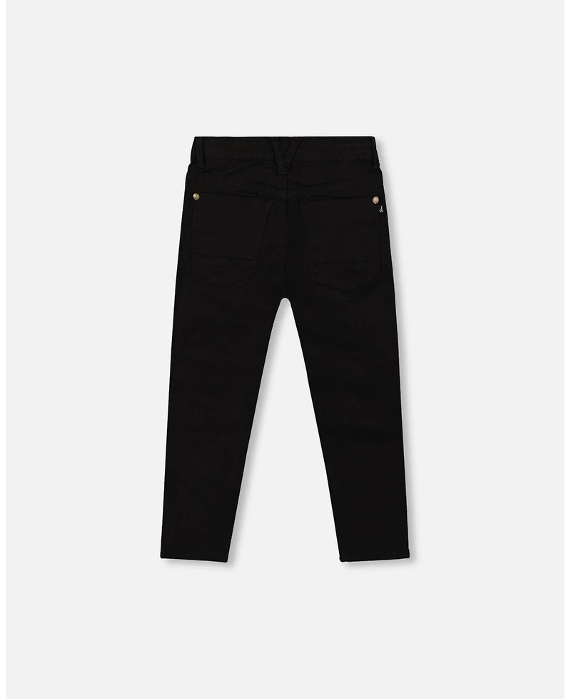 Deux par Baby Boy Stretch Twill Pants Black
