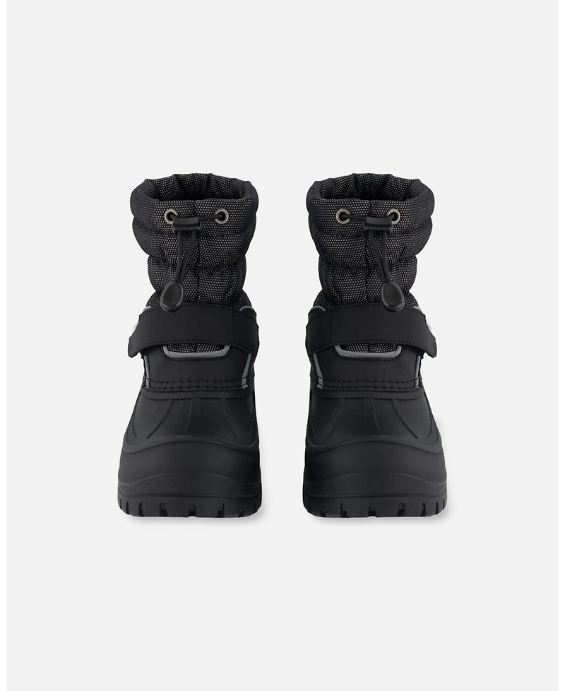 Deux par Kids Unisex Winter Boots Solid Black - Toddler|Child