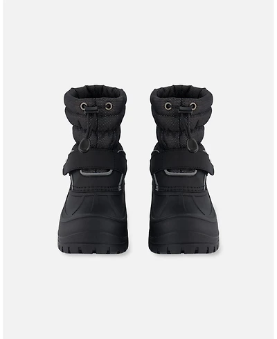 Deux par Kids Unisex Winter Boots Solid Black - Toddler|Child
