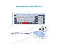 risokeys Wireless Keyboard and Mouse Combo, Wireless Usb Mouse and Computer Keyboard Set, Compact and Silent for Windows Laptop, Desktop, Pc- Multicol