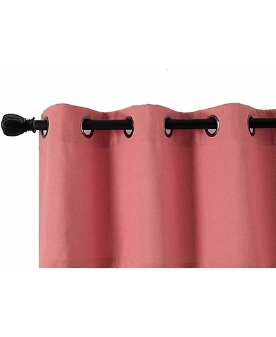 Kate Aurora Teen Decor Poly Cotton Coral Colored Grommet Top Window Valance