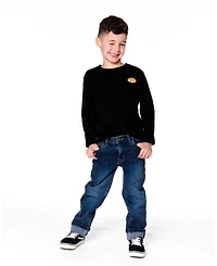 Deux par Toddler Boys Long Sleeve Jersey Tee Shirt Black with Print Back & Front - Toddler|Child