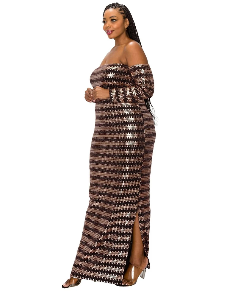 L I V D Women's Plus Temptations Sequin Dress