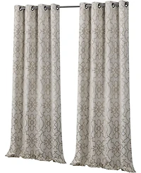 Kate Aurora Living 2 Pack Reversible Geometric Room Darkening Grommet Curtains - 38 in. W x 84 L, Lavender/Purple