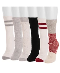Muk Luks Women's Microfiber Boot Socks 6 Pack