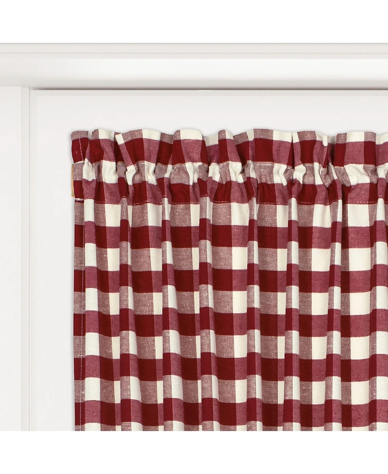 GoodGram Buffalo Check Gingham Custom Window Curtain Treatments - Single Panel 42 in. W x 63 L, Black