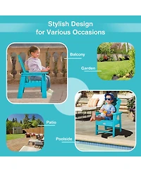 Gymax Set of 2 Kids Patio Adirondack Chair Armchair Weather Resistance Outdoor