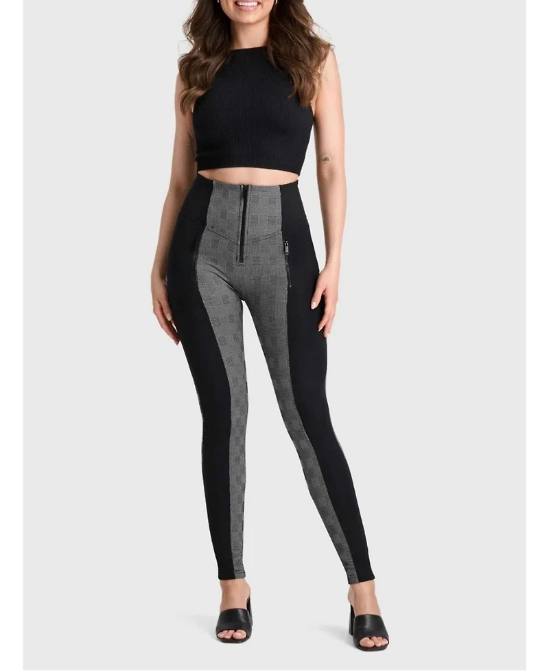 Freddy Women's Mosaic Weave High-Rise Sculpting Skinny Pants