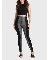 Freddy Women's Mosaic Weave High-Rise Sculpting Skinny Pants