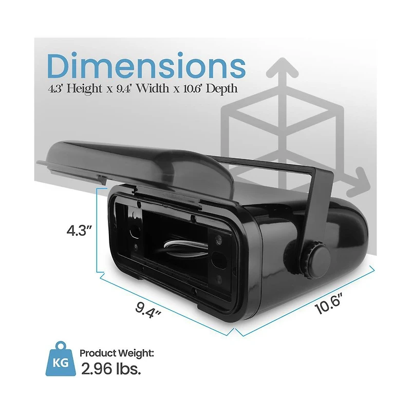 Pyle Universal Marine Stereo Housing with Full Chassis Wired Casing (Black)